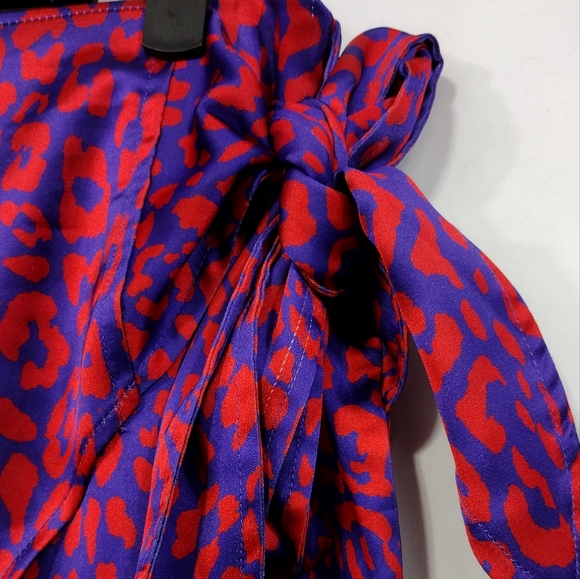 Sincerely Jules Animal Print Faux Wrap Skirt Women's L Purple Retro 90s Y2K - Picture 3 of 10